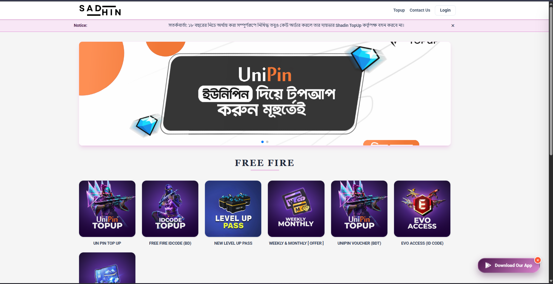 FF TopUp - Free Fire Diamond & Membership Top-Up Platform
