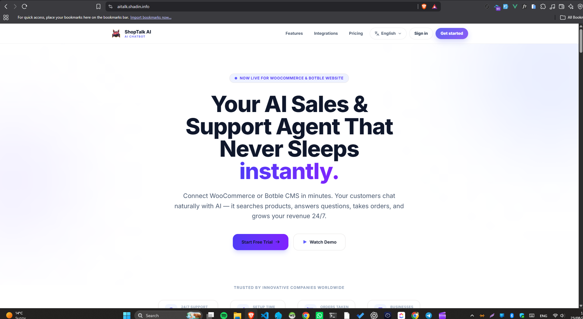 ShopTalk AI – Embeddable AI Chat Widget for Ecommerce